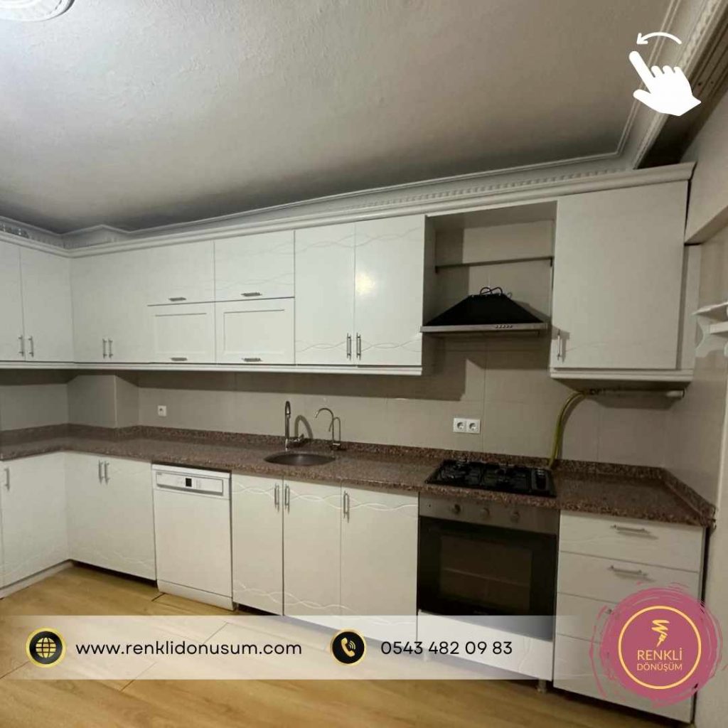 Renkli dönüşüm, Mutfak boyama, mutfak dolabı boyama